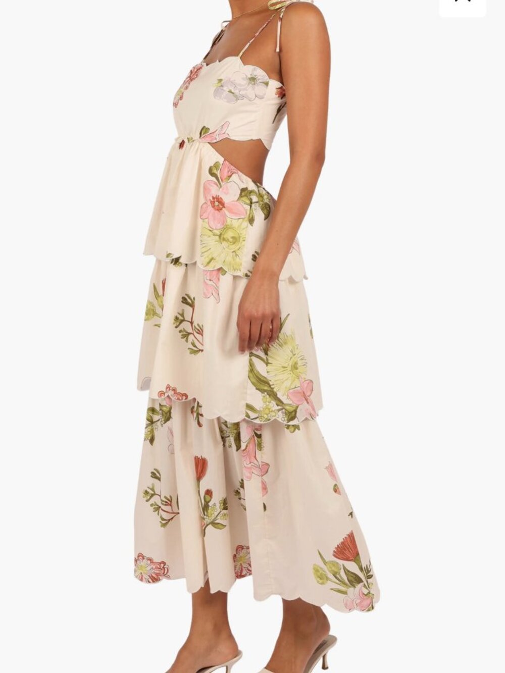 Petal & Pup Adelaide Scallop Cutout Tie Strap Dress - Picture 2 of 6